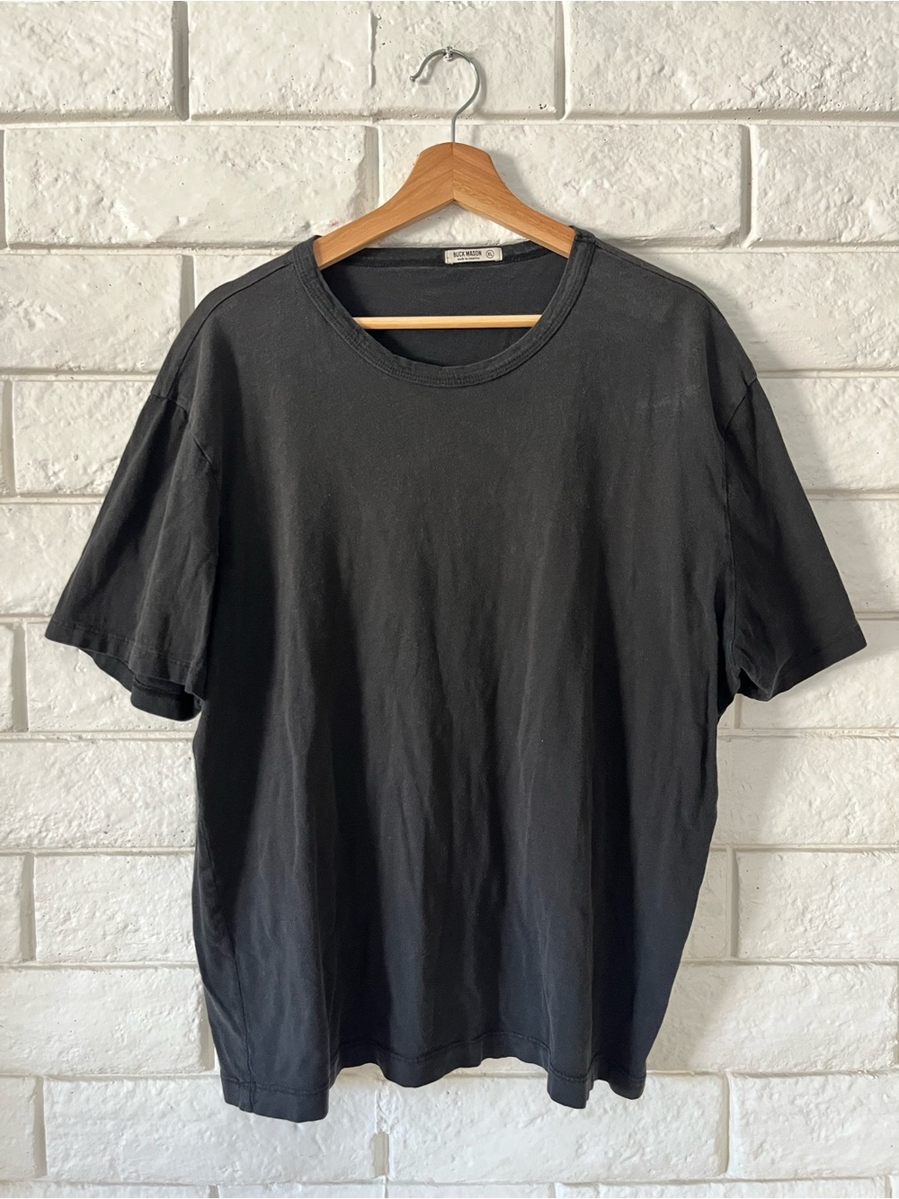 Buck Mason Men's Classic Crewneck T-Shirt in Washed Black